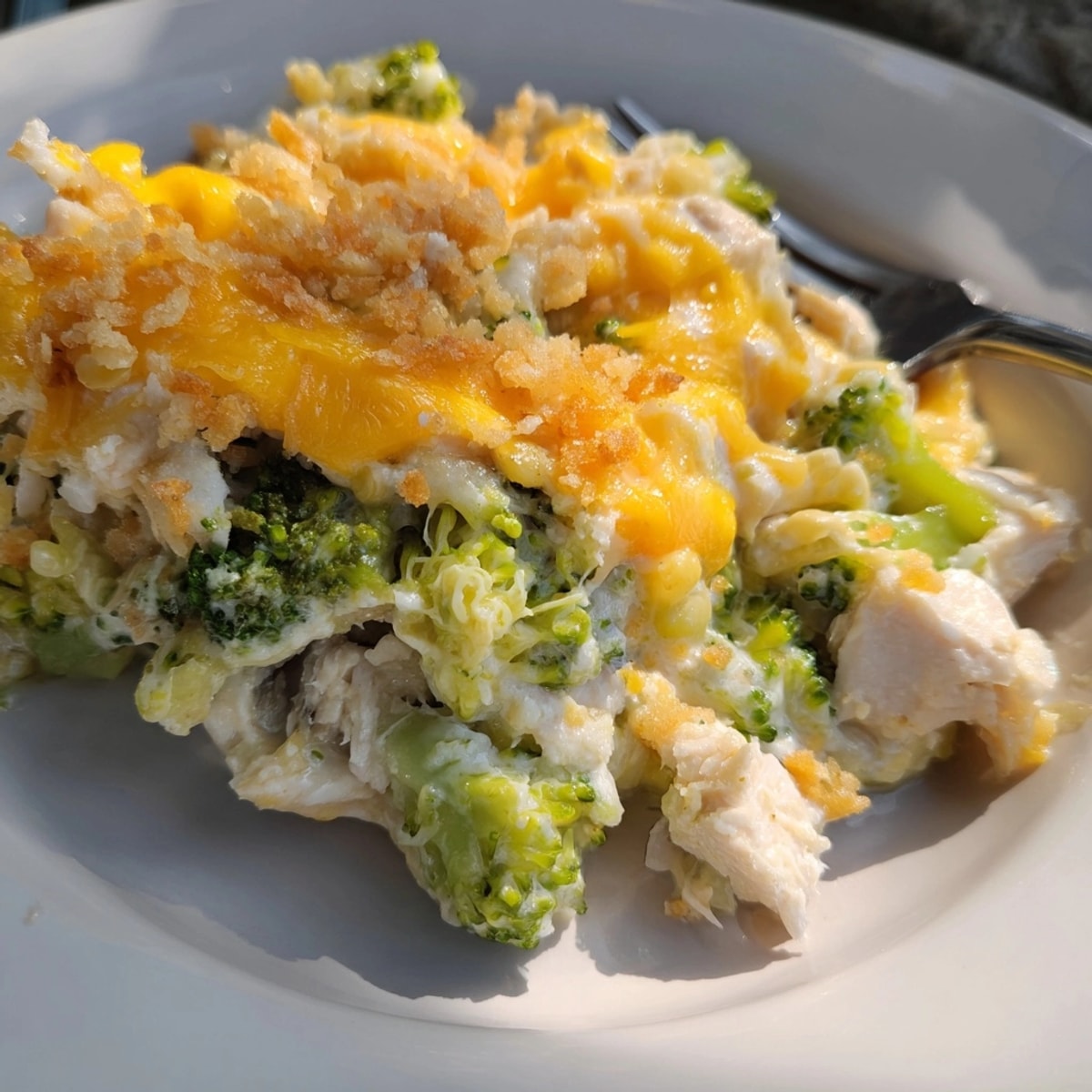 Homemade Broccoli Cheddar Chicken Casserole, easy family meal, cheesy and packed with broccoli.
