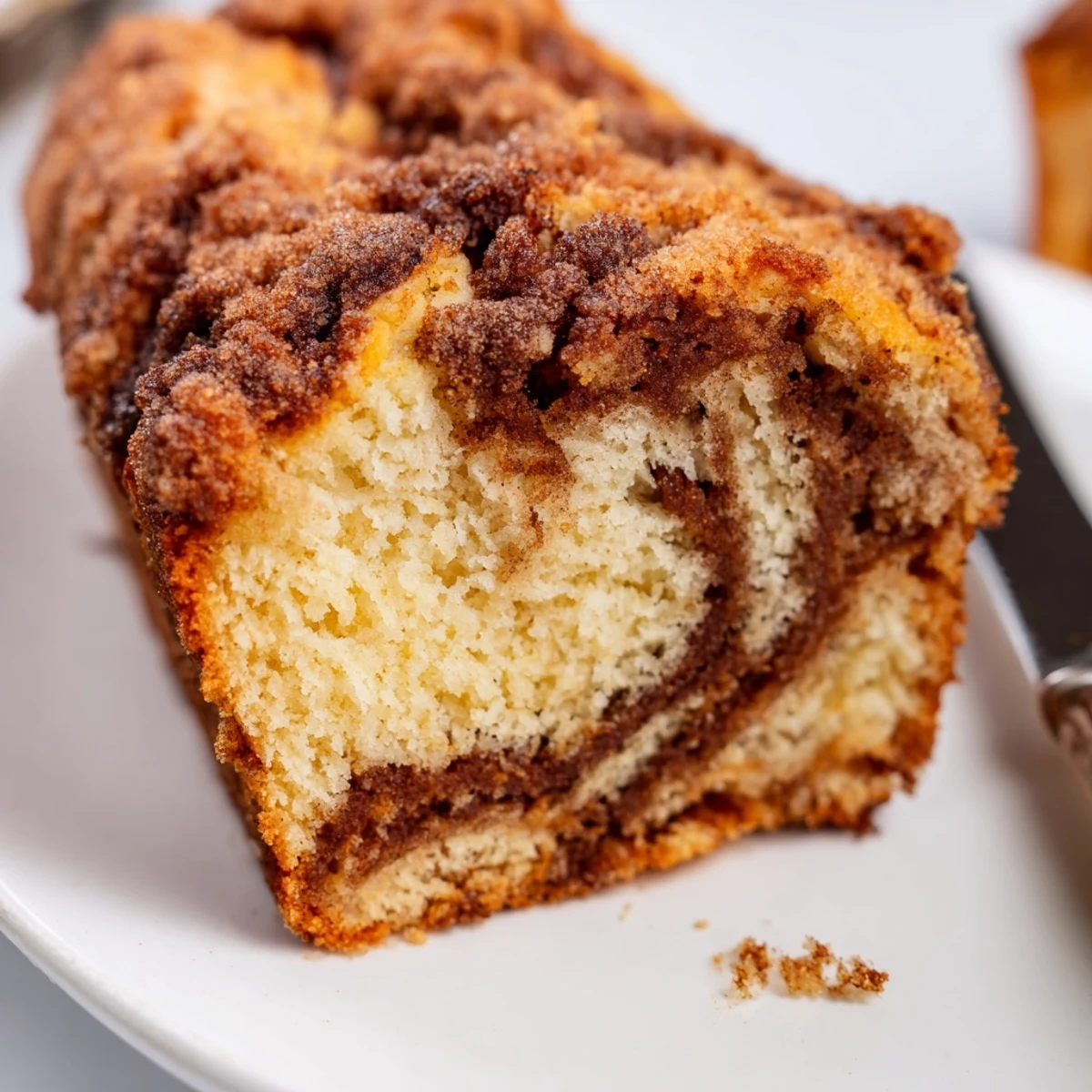 Warmly spiced Chai Spice Muffin Loaf sliced and ready to devour.