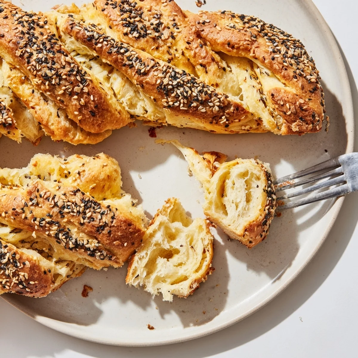 Golden Flaky Soda Bread Twists fresh from the oven, perfect for brunch or snacks.