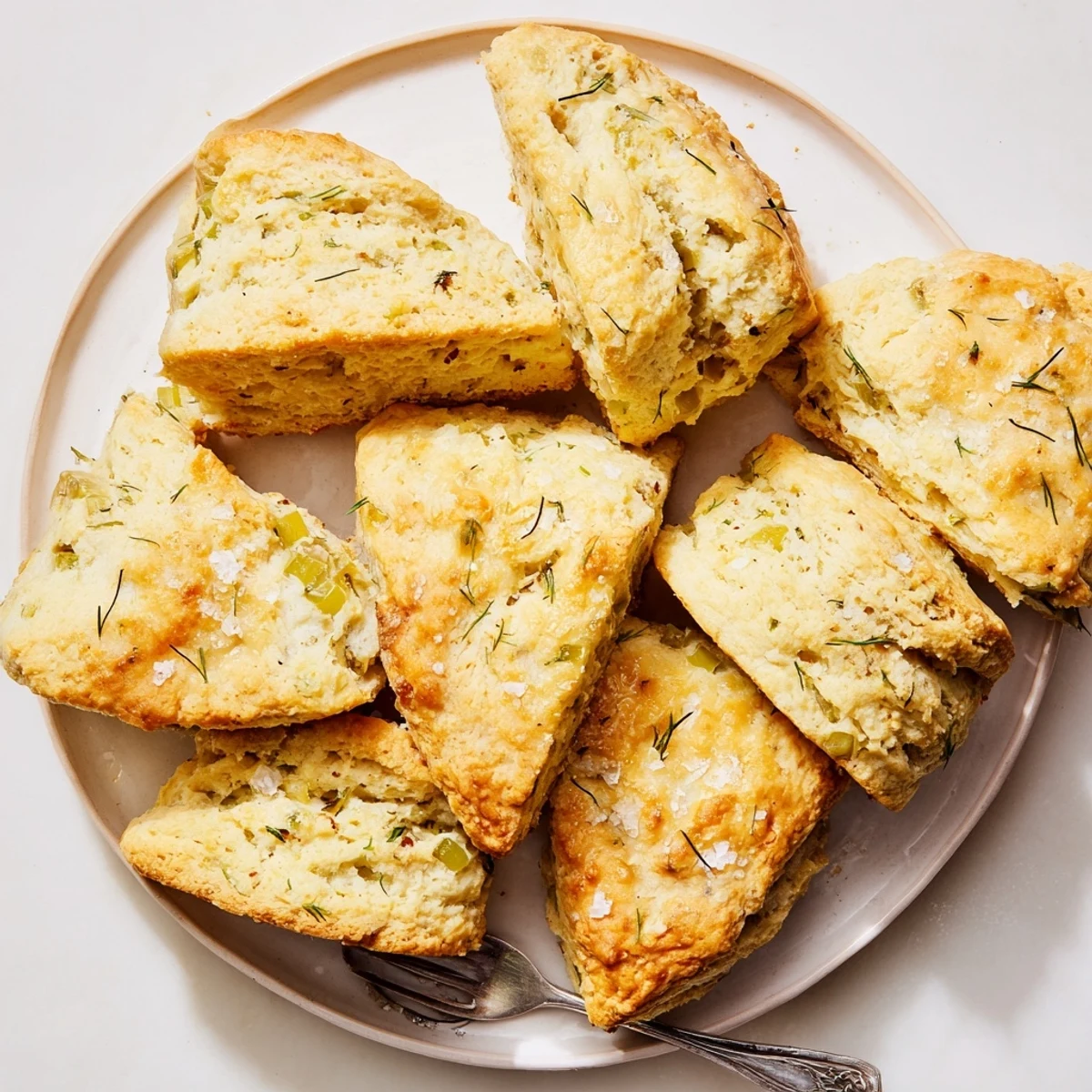 Tender Sweet Tea Dill Pickle Biscuit Scones, a delightful mix of sweet and savory flavors.