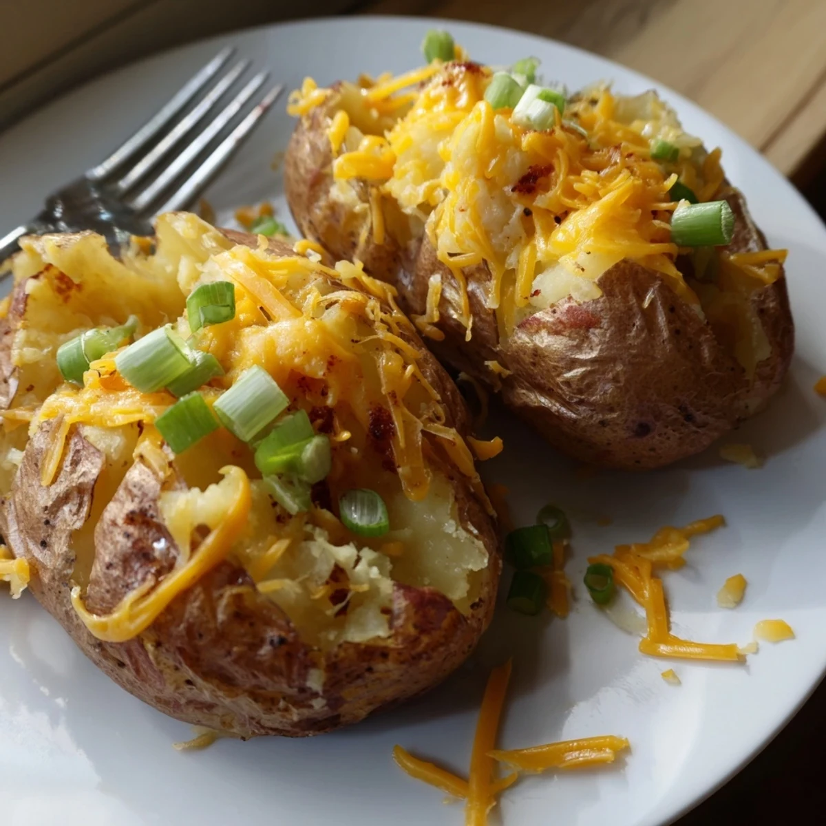 Golden smashed potatoes with vibrant green onions, perfect for appetizers or gatherings.  