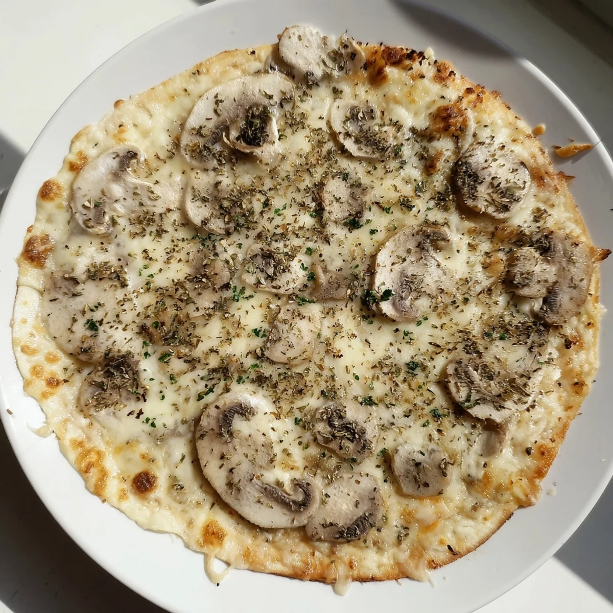 Warm, cheesy, and herb-infused Frozen Pizza Upgrade just out of the oven, perfect for dinner tonight.