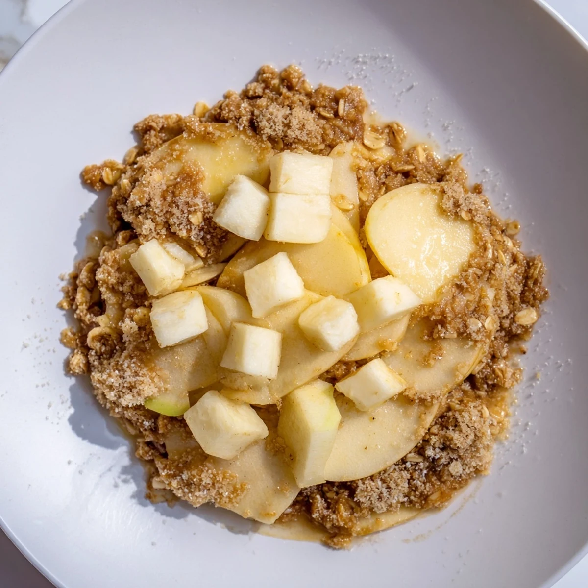 Freshly baked Best Apple Crisp: a comforting American dessert, perfect for autumn gatherings and celebrations.