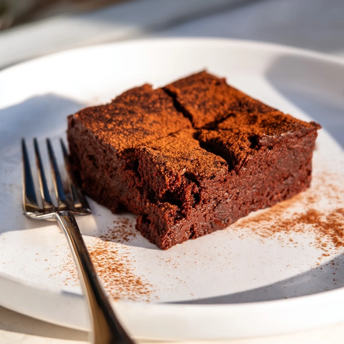 Rich, homemade Pumpkin Workout Brownies, with visible chocolate chips, ready to be sliced and served.