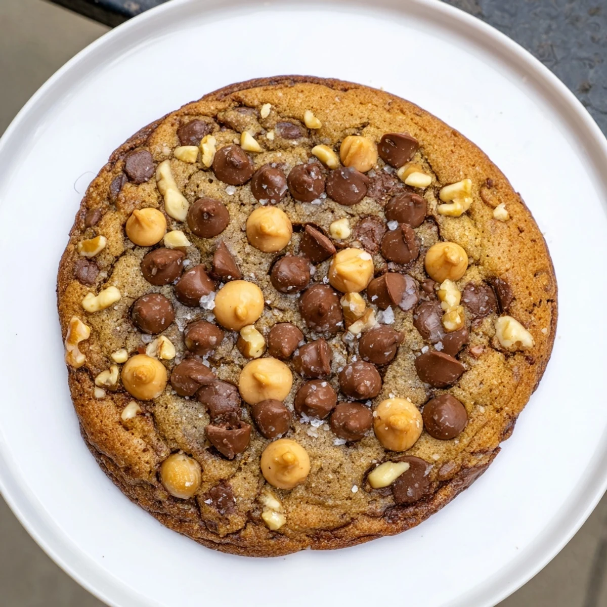 Deliciously chewy Best Ever Butterscotch Chocolate Chip Cookies, featuring pools of melted chocolate and flaky salt.
