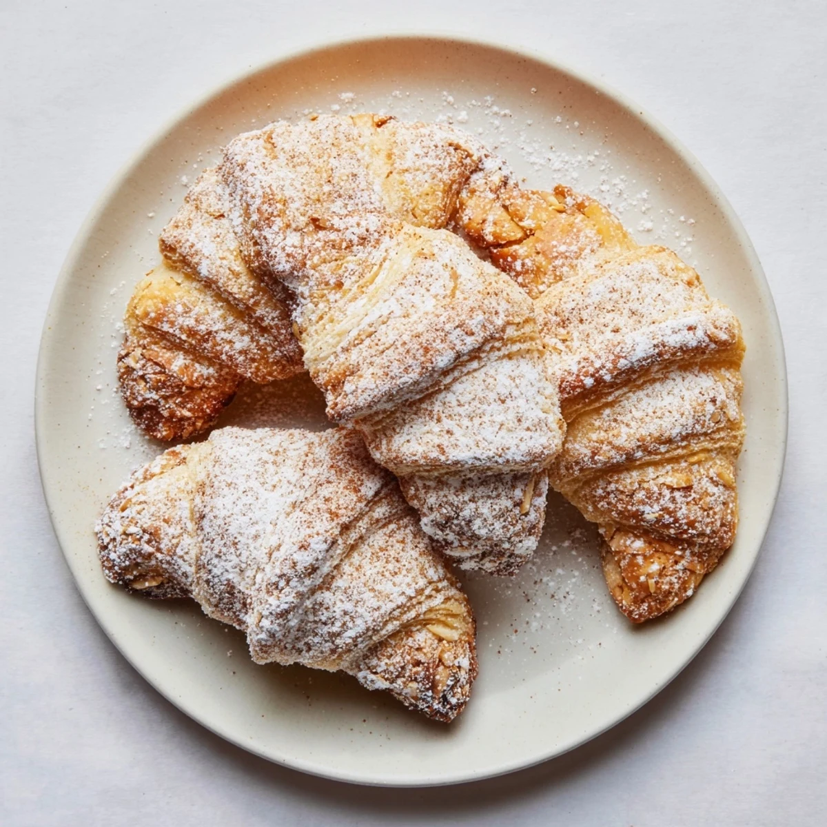 Golden Quick Christmas Cookie Croissants dusted with cinnamon, a delicious holiday dessert idea.