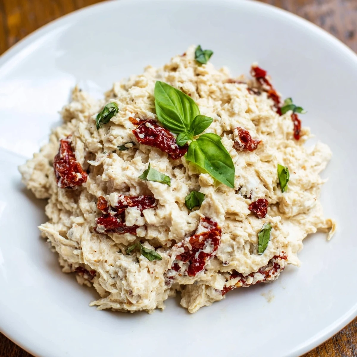 Creamy, savory Lightened Marry Me Chicken Dip, bubbling hot with melted cheese and fresh herbs.