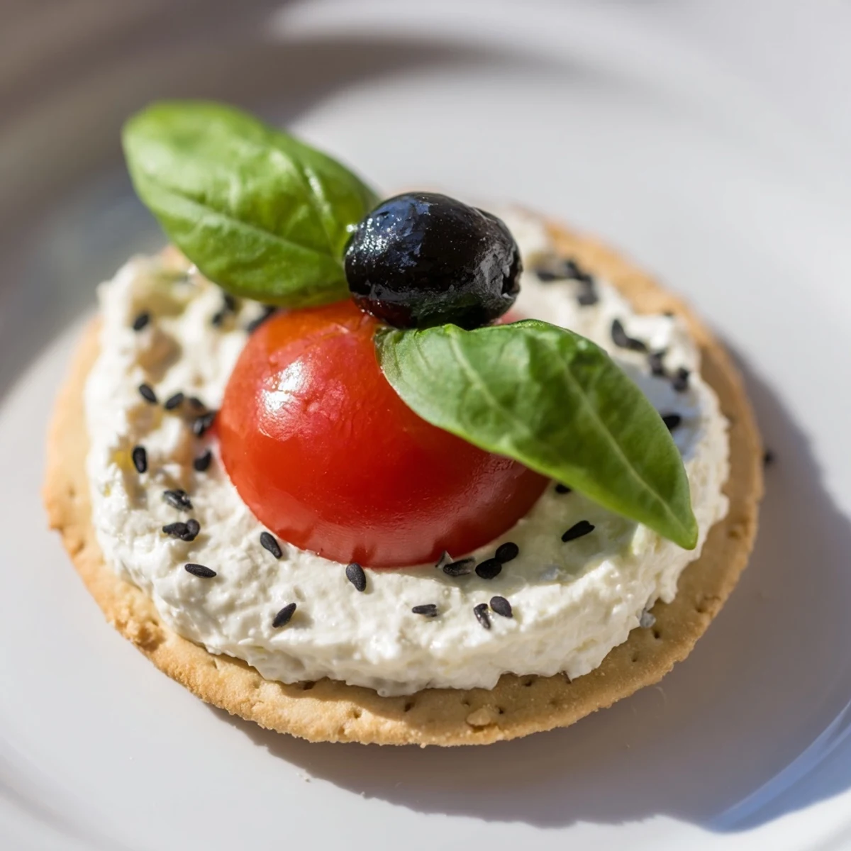 Bright red cherry tomatoes become ladybug bodies in these Garden Snacks: Ladybug Tomato & Olive Bites.