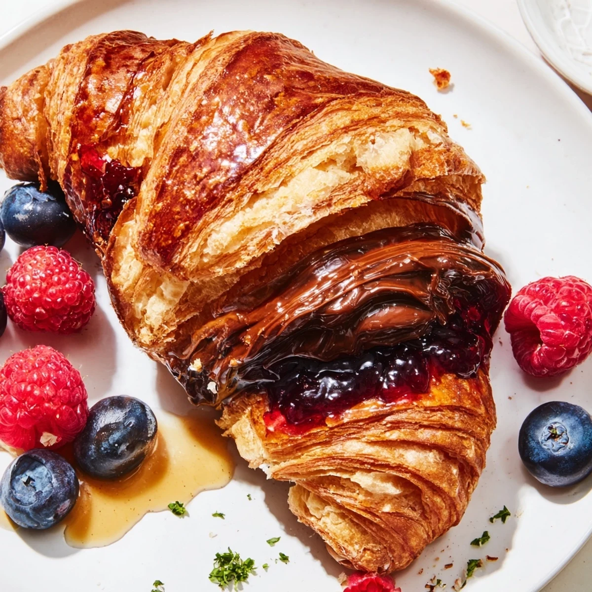 A beautifully arranged Cozy Fireplace Croissant Board with sweet jams and savory cheese, ready to enjoy.