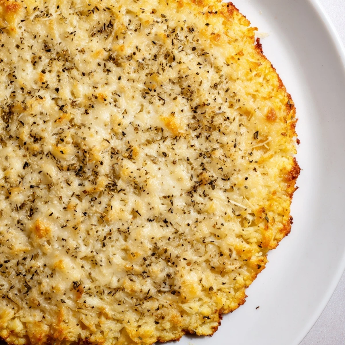 This low-carb cauliflower pizza crust is perfectly crisp, inviting you for a satisfying meal.
