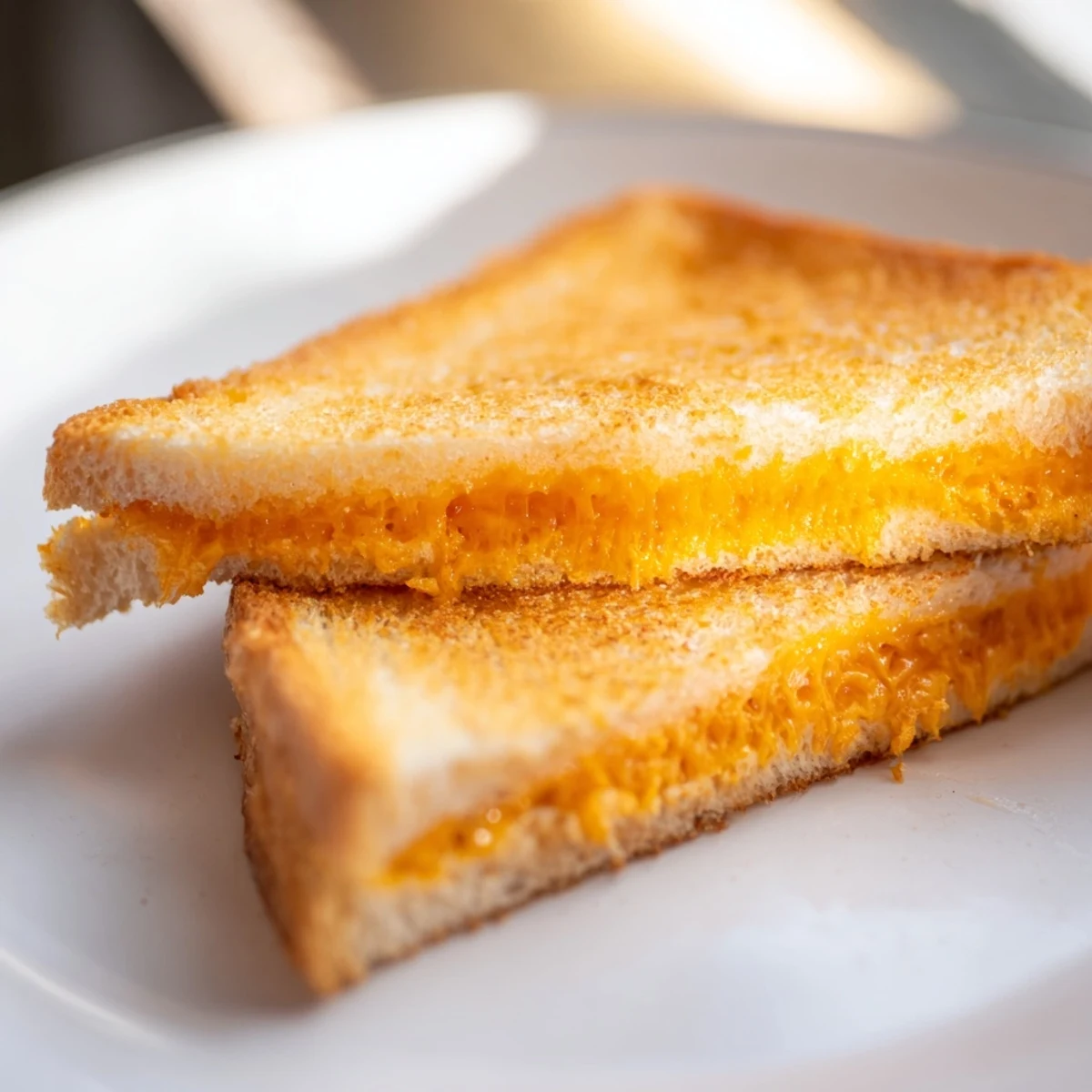 Golden, melty Mayo Grilled Cheese, crisp bread and oozing cheddar, ready to eat!