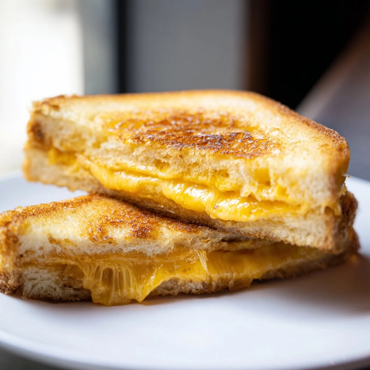 Perfectly toasted Mayo Grilled Cheese with a creamy, cheesy interior, served warm and delicious.