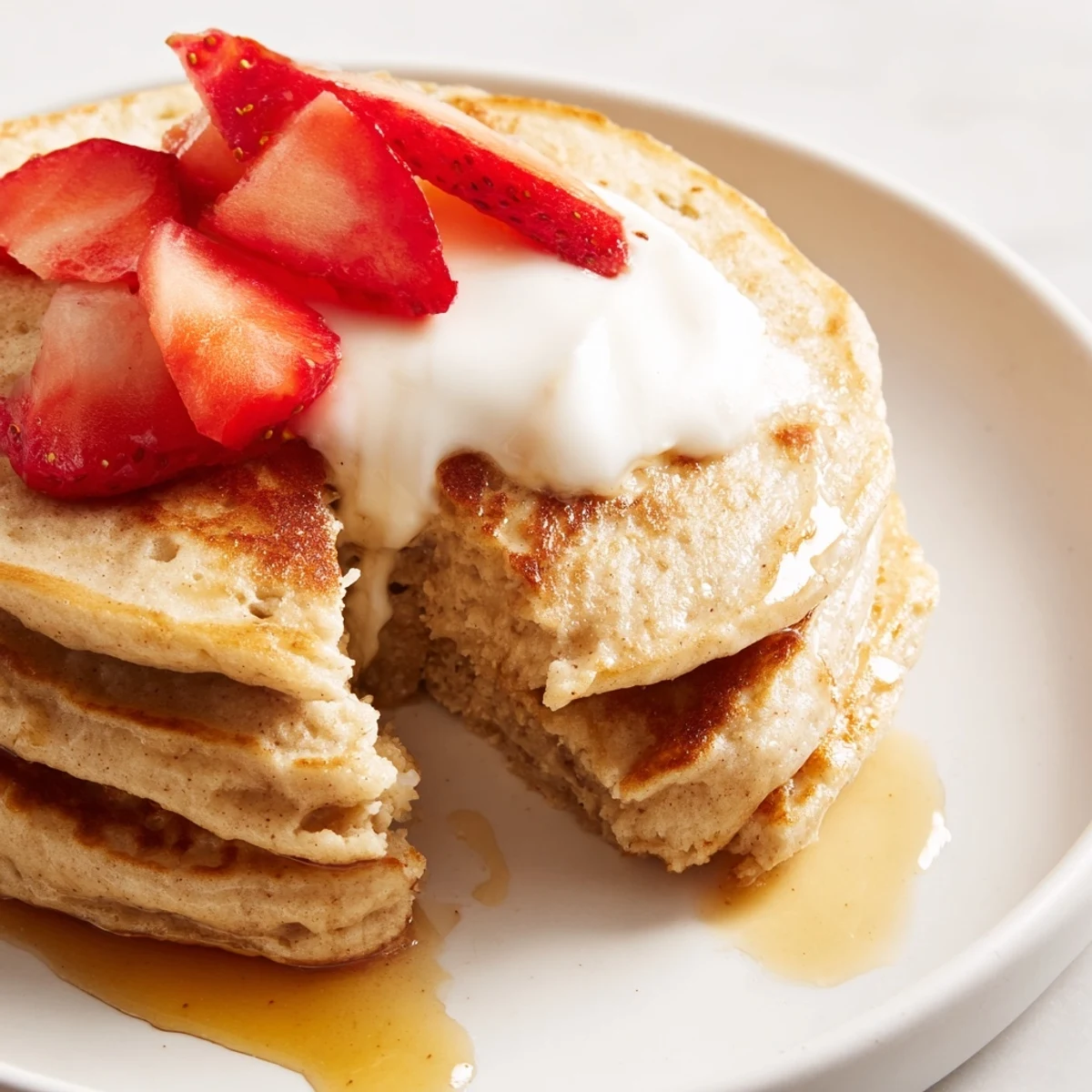 Delicious homemade Protein Banana Pancakes, perfect for a gluten-free and easy morning meal.