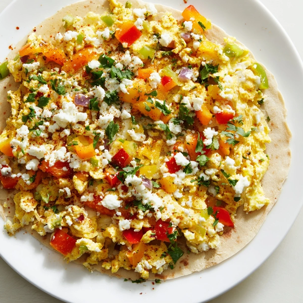 Crispy crust supports the rich, tomato-egg mixture in this savory Turkish Menemen Eggs Pizza.