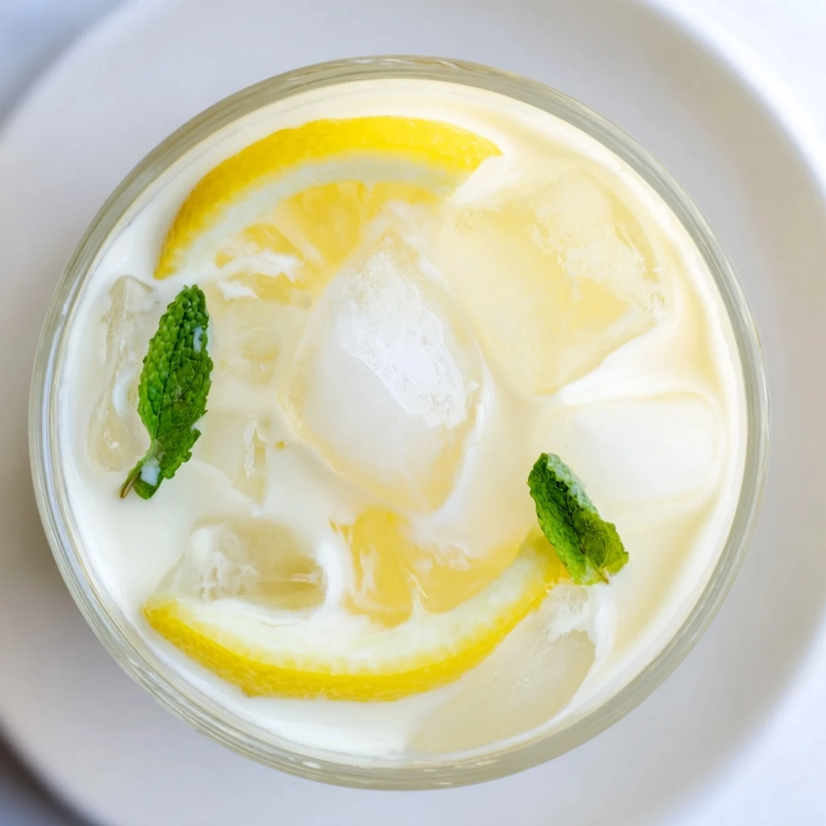 Cloudy and refreshing, this creamy lemonade drink features a cool, sweet, lemon-infused flavor.