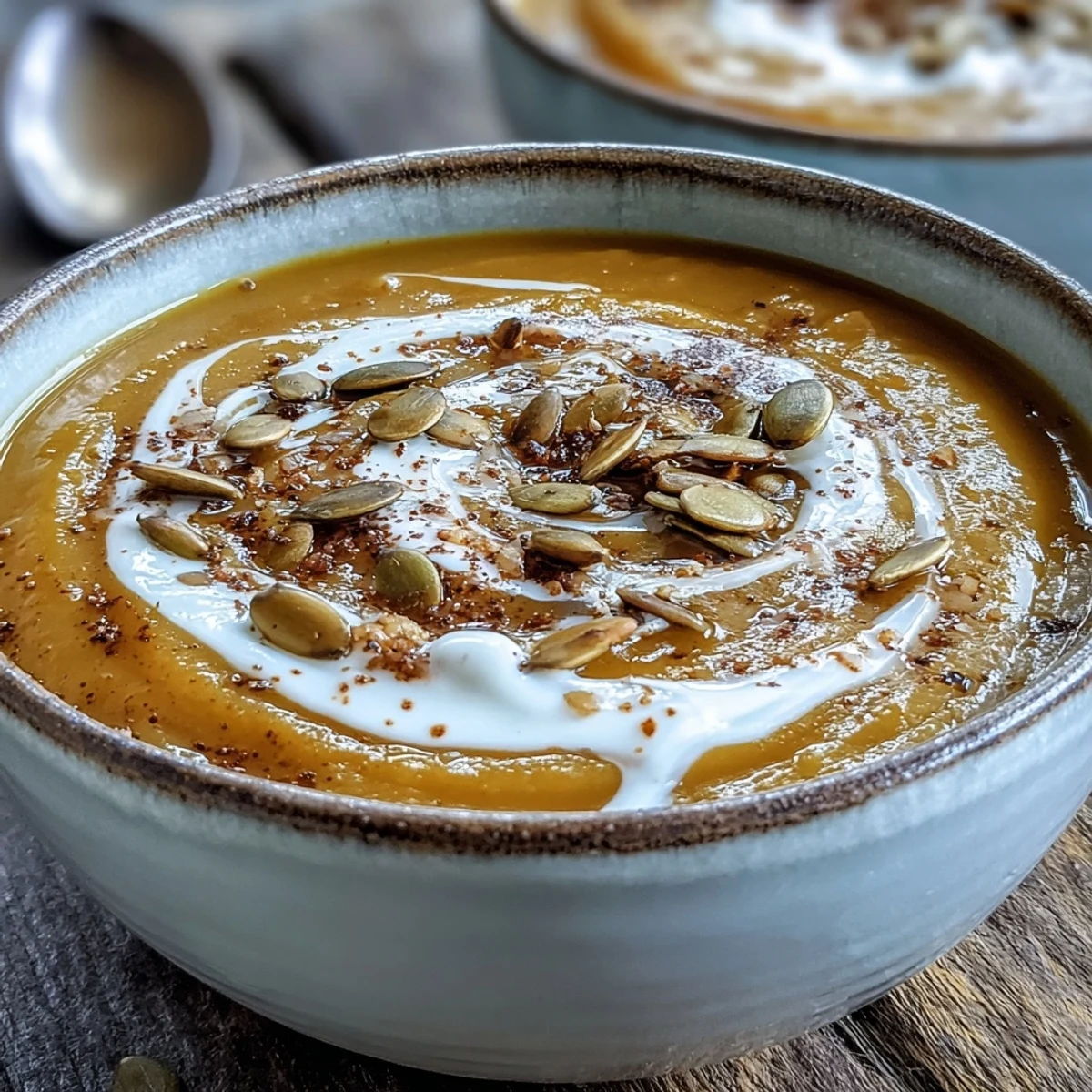 Velvety butternut squash and apple soup, perfect for a cozy dinner.