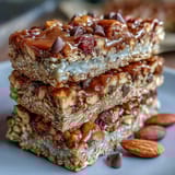 2. Chewy, nutritious granola bars packed with wholesome oats, crunchy nuts, and sweet dried fruit, ideal for outdoor adventures.  