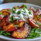 Grilled Peach Burrata Honey Salad