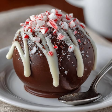 Melting dark chocolate for rich homemade Hot Cocoa Bombs with peppermint filling.