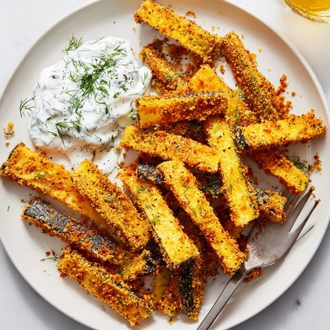 Golden brown Cajun eggplant fries are temptingly arranged next to creamy ranch dip.