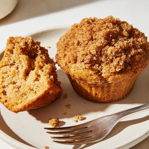 Warm maple ginger snap muffins topped with crushed cookies for added crunch.  