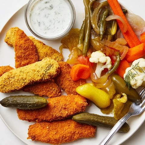 Crispy fried pickles on a platter, perfect for the Pickle Lovers Meal.  