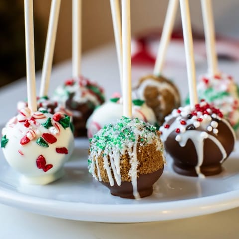 Festive Christmas Cookie Truffle Pops