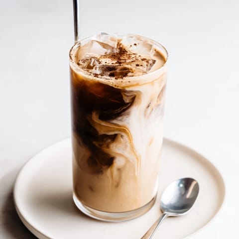Refreshing vegan tahini iced coffee, blending cold brew and a sweet nutty twist.  