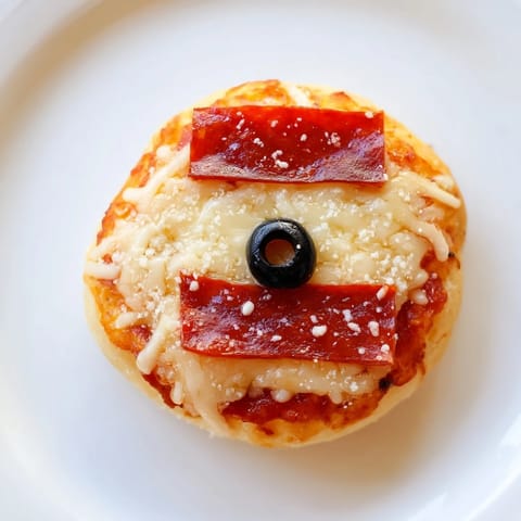 Santa Belt Mini Pizza Bites with melted mozzarella cheese and pepperoni "belts," ready to enjoy!