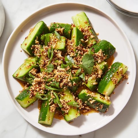 Vibrant image shows the delicious Whole Cucumber Logan Salad, featuring juicy rotisserie chicken and crunchy cucumbers.