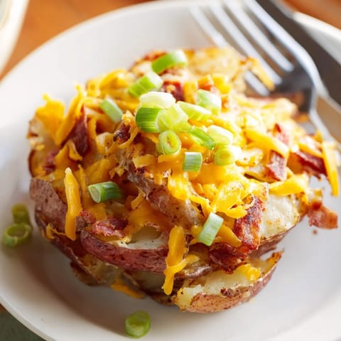Crispy smashed green onion potato bombs topped with melted cheese and fresh herbs.  