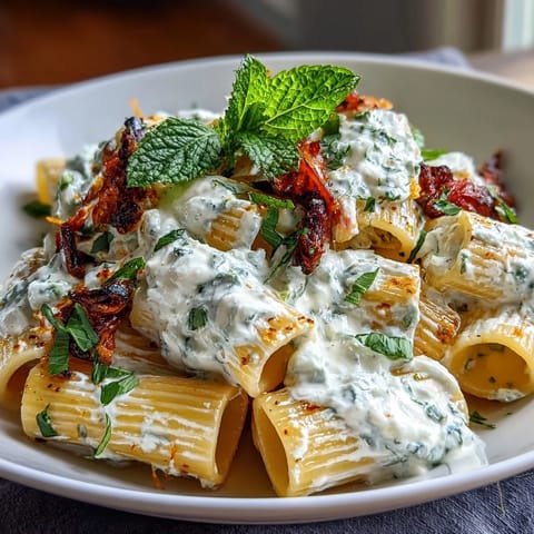 Creamy Pea and Ricotta Pasta with Mint, a vibrant vegetarian dish with tender pasta, sweet peas, and fresh mint leaves.