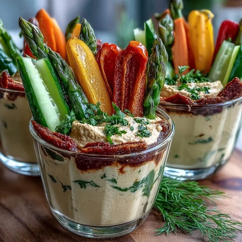 Portable Field Trip Snack Cups filled with creamy hummus and colorful veggie sticks for easy on-the-go snacking.
