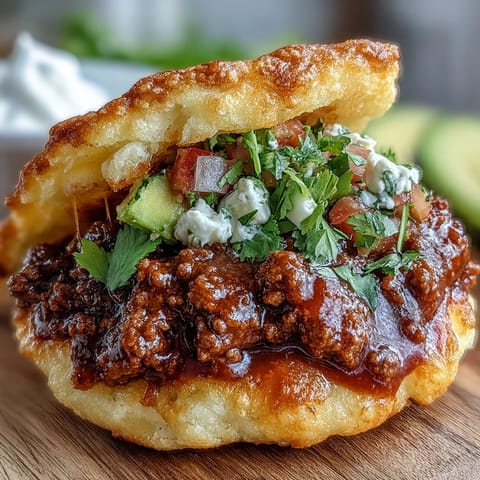 Fluffy cloud bread tacos filled with savory taco meat and fresh pico de gallo.