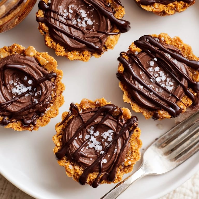 Indulge in sweet-salty pumpkin chocolate pretzel tartlets, perfect for festive gatherings.