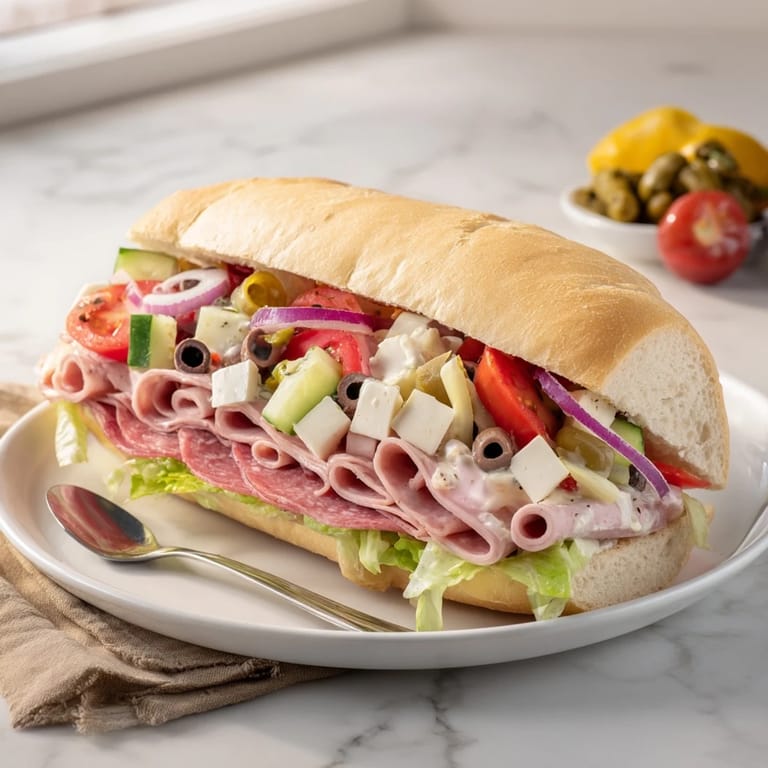 A colorful array of Flavor Mash-Up Sandwiches filled with Italian flavors and zesty toppings.  