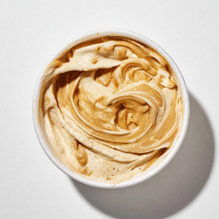 Frozen banana chunks blended with peanut butter, forming a delightful peanut butter banana ice cream.