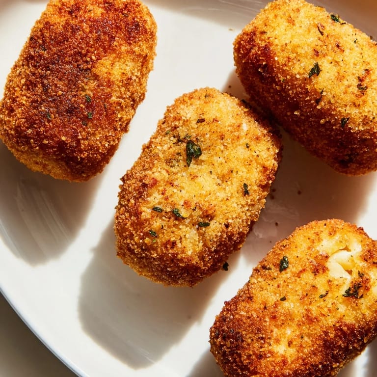 Enjoy the crispy texture of these homemade Air Fryer Spicy Ranch Chicken Croquettes, served with a dipping sauce.
