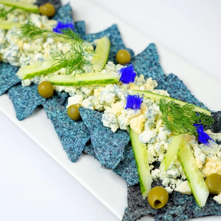 Freshly assembled Deep Sea Ocean Wave recipe, showcasing vibrant green grapes and crunchy chips, ready to serve.