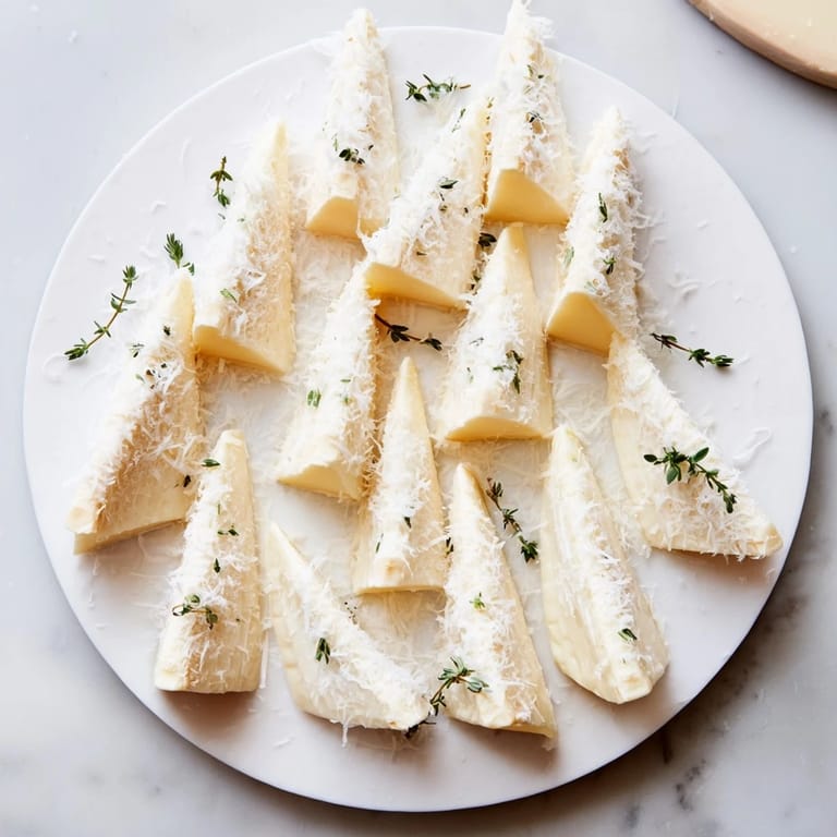 Elegant Snowcapped Range appetizer showcases chilled Brie wedges, resembling a snow-covered mountain landscape.