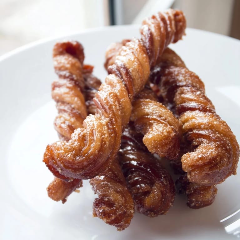Twisted strips of bacon coated in spiced sugar, baked and ready to enjoy with these Spiced Bacon Twists.