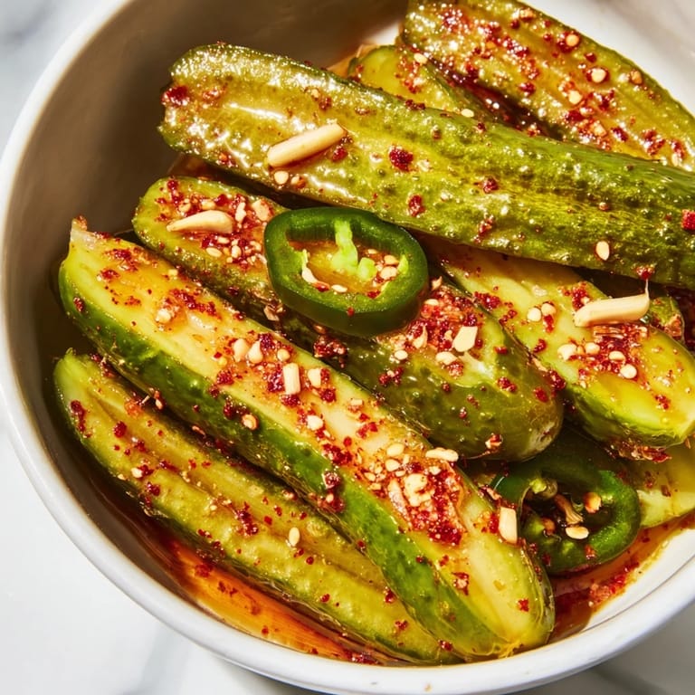 Spicy taco pickles showcased, promising a tangy, delicious snack, ready to be enjoyed.