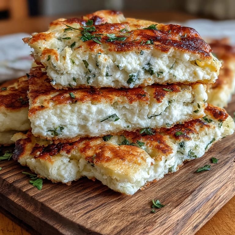 Soft and tender Fluffy Cottage Cheese Flatbread topped with greens for a fresh wrap.