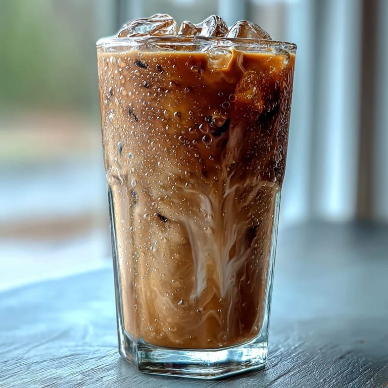 Refreshing Iced Hojicha Latte featuring nutty roasted tea, sweet maple syrup, and frothy milk for an easy homemade treat.