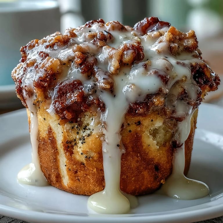 Golden muffins bursting with lemon zest and poppy seeds, topped with a tangy, sweet glaze for a bakery-style treat.  