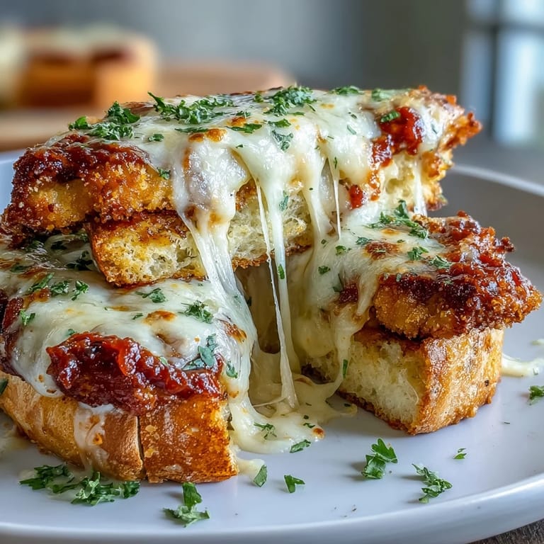 Ultimate comfort food: Chicken Parmesan Garlic Bread Bake, golden and cheesy perfection.