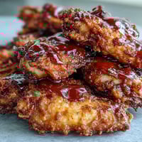 Golden-brown crispy fried chicken wings with a side of blue cheese dip and fresh celery sticks on a rustic wooden board.