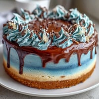 Graduation cake for boys featuring dark blue and gold ombre layers, elegantly frosted with vanilla buttercream and topped with shimmering gold leaf accents.