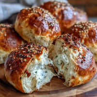 Golden homemade German bread rolls, showcasing a crisp crust and soft interior.